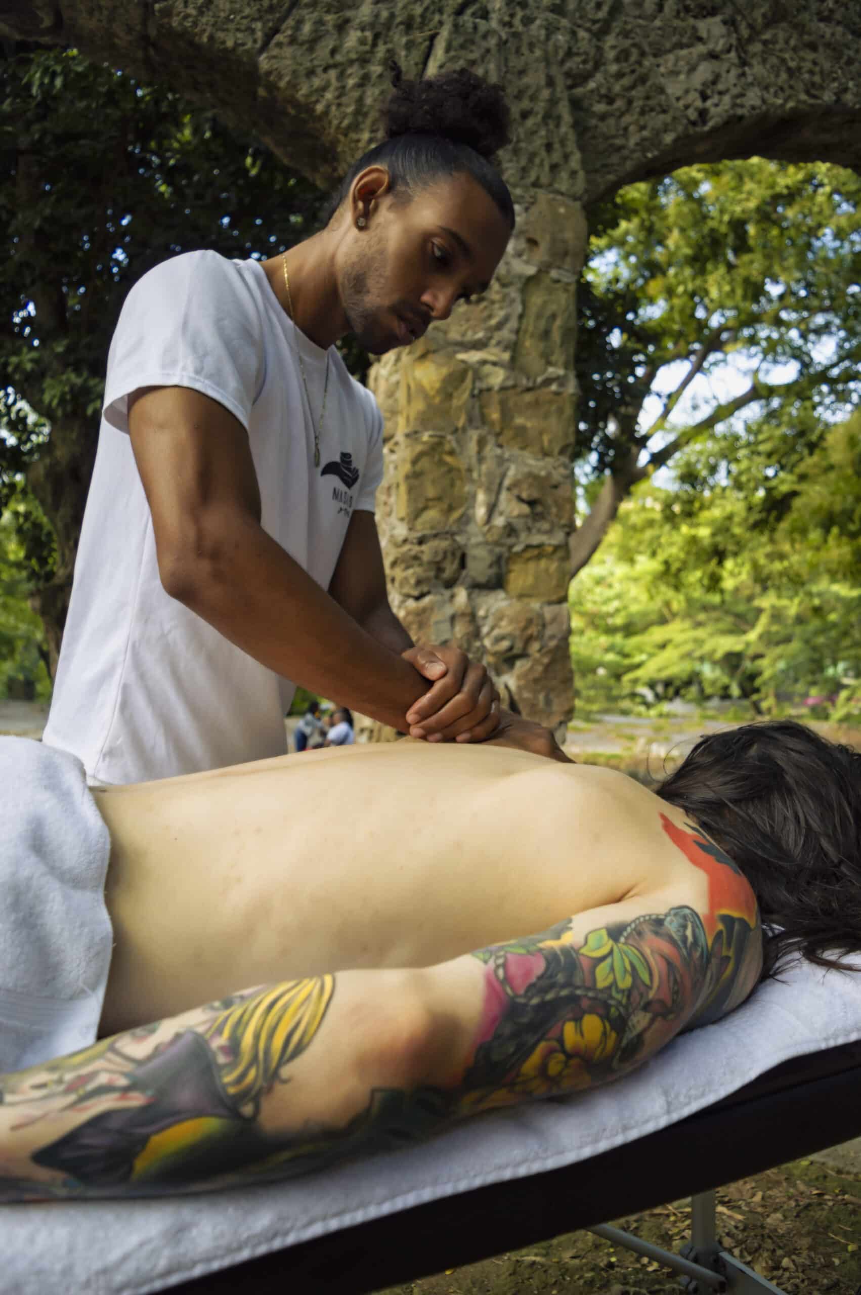 Masaje al aire libre